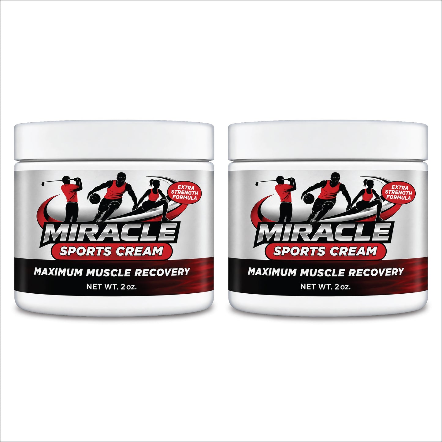 MIRACLE SPORTS CREAM - Maximum Muscle Recovery - 2oz JAR - 2 PACK