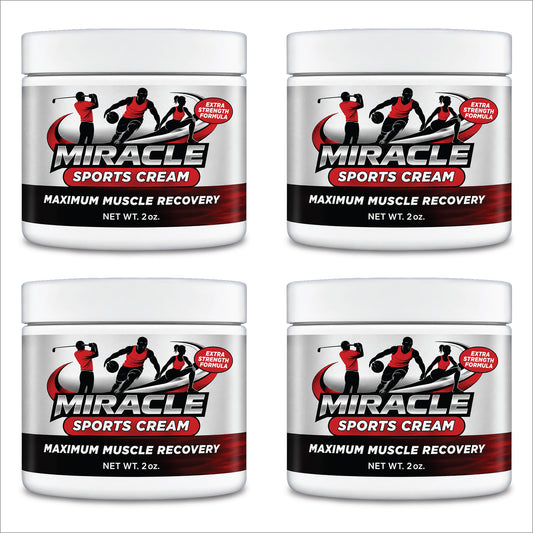 MIRACLE SPORTS CREAM - Maximum Muscle Recovery - 2oz JAR - 4 PACK